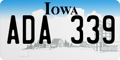 IA license plate ADA339