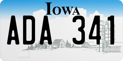 IA license plate ADA341