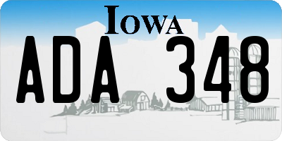 IA license plate ADA348