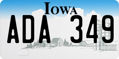 IA license plate ADA349
