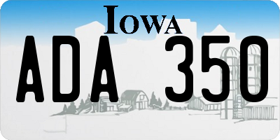 IA license plate ADA350
