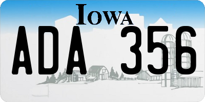 IA license plate ADA356