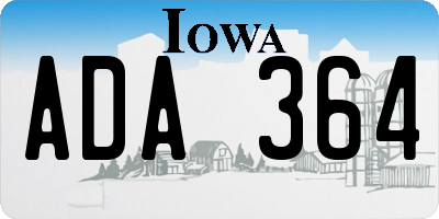 IA license plate ADA364