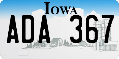 IA license plate ADA367