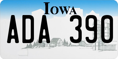 IA license plate ADA390