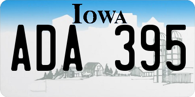 IA license plate ADA395