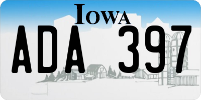 IA license plate ADA397