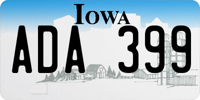 IA license plate ADA399