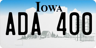 IA license plate ADA400