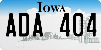 IA license plate ADA404