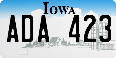 IA license plate ADA423