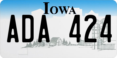 IA license plate ADA424