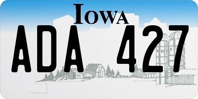 IA license plate ADA427