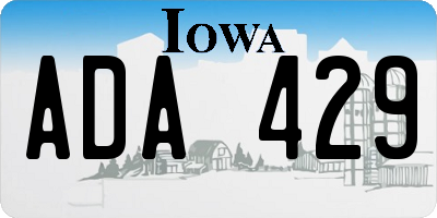 IA license plate ADA429