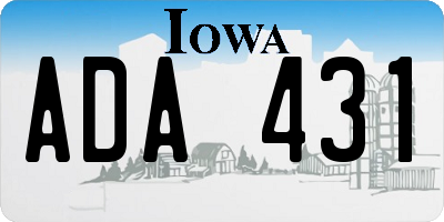 IA license plate ADA431