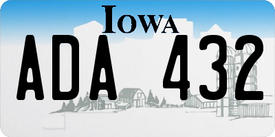 IA license plate ADA432