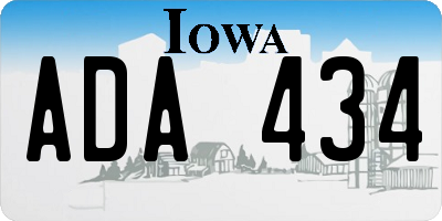 IA license plate ADA434