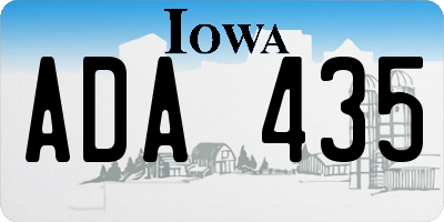 IA license plate ADA435