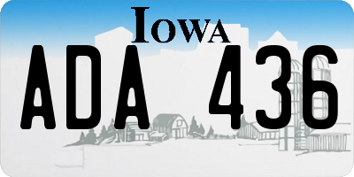 IA license plate ADA436