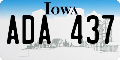 IA license plate ADA437