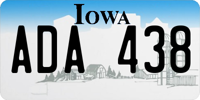 IA license plate ADA438