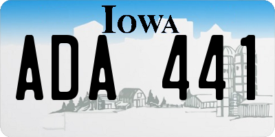IA license plate ADA441