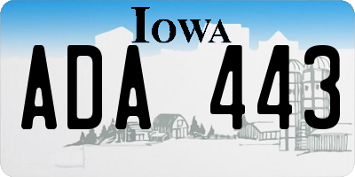 IA license plate ADA443