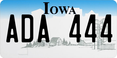 IA license plate ADA444
