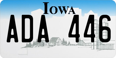 IA license plate ADA446