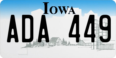 IA license plate ADA449