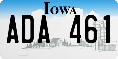IA license plate ADA461