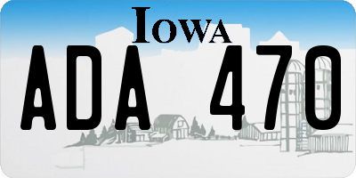 IA license plate ADA470