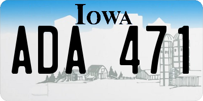 IA license plate ADA471