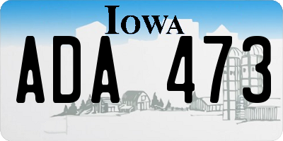 IA license plate ADA473