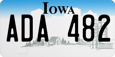 IA license plate ADA482