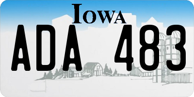 IA license plate ADA483