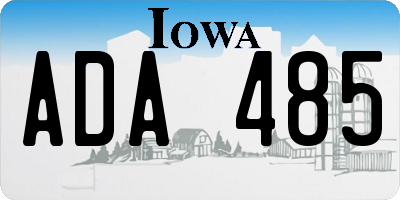 IA license plate ADA485