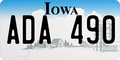 IA license plate ADA490