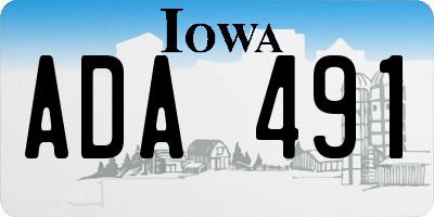 IA license plate ADA491