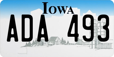 IA license plate ADA493