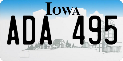 IA license plate ADA495