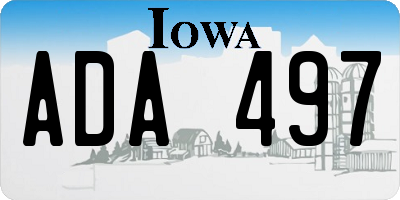 IA license plate ADA497