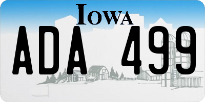 IA license plate ADA499