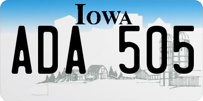 IA license plate ADA505