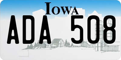 IA license plate ADA508