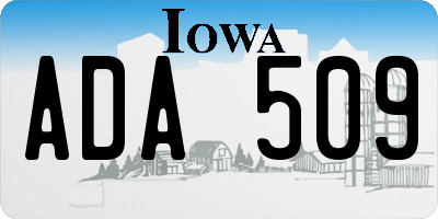 IA license plate ADA509