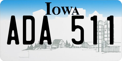 IA license plate ADA511