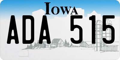 IA license plate ADA515