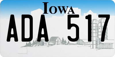 IA license plate ADA517