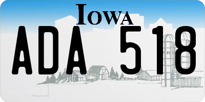 IA license plate ADA518